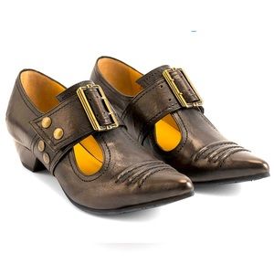 John Fluevog Truth Pilgrim - Buckled Victorian Loafer- “chocolate”, 10.5